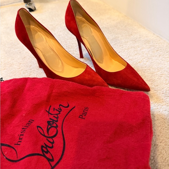 Christian Louboutin Pigalle Red Suede 100mm - Picture 2 of 6
